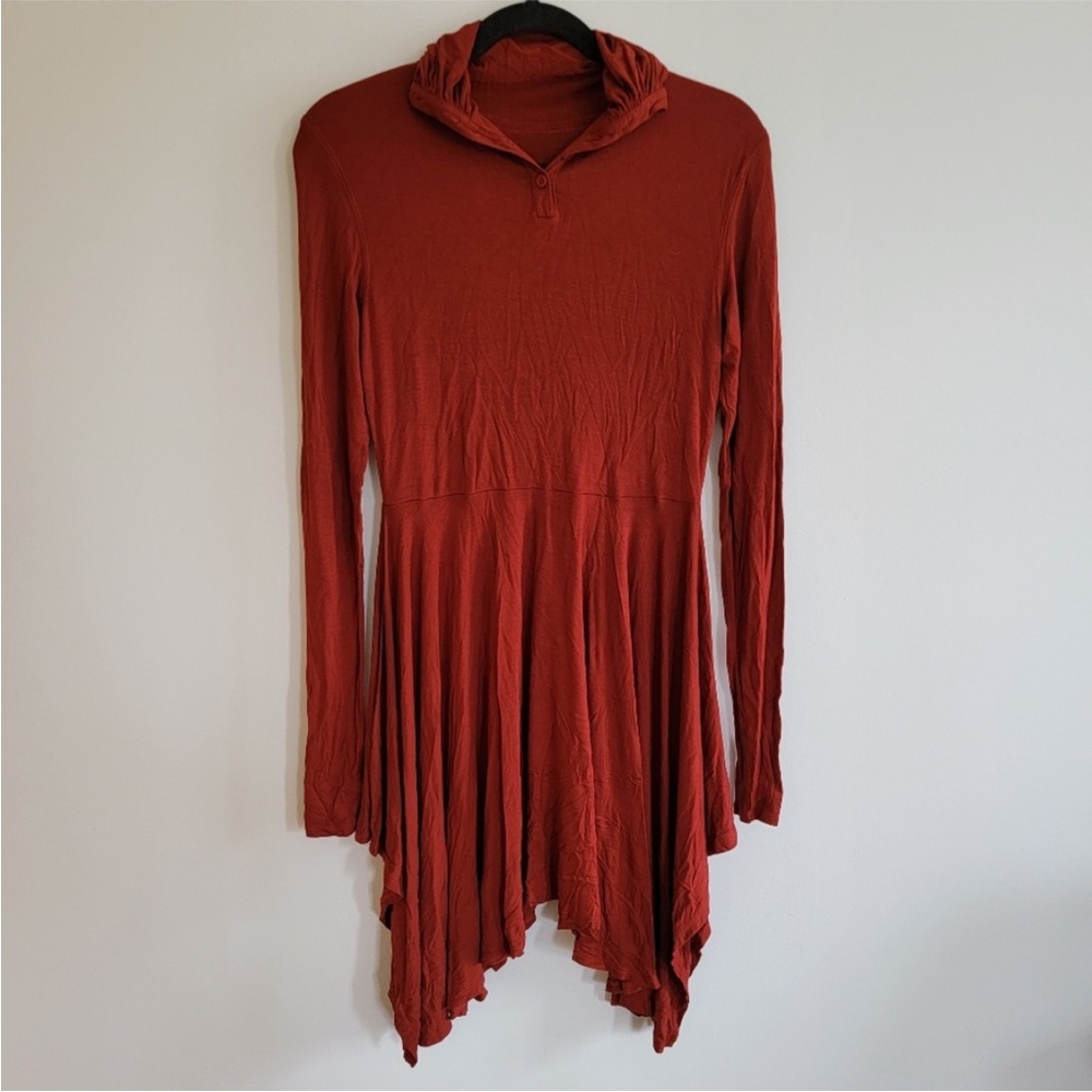 Peruvian Connection Asymmetrical Hem Rust Orange … - image 2